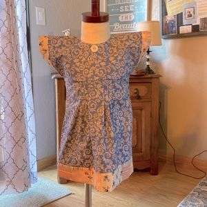 Cute handmade girls dress. Unique design, short sleeve. Size 12Months.